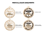 Wood Engraved Nurse Ornament